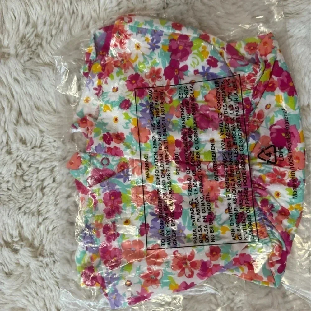 The Children’s Place girls floral romper pink glow size 12-18 months